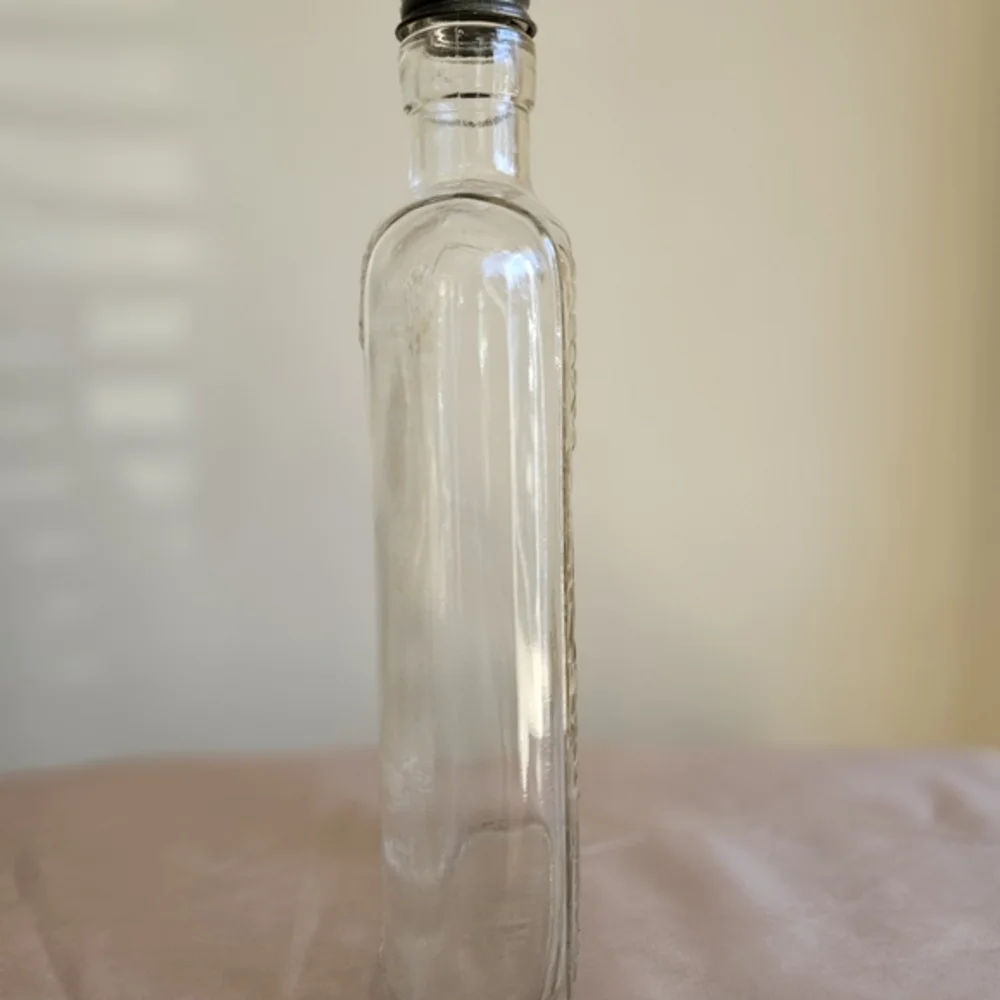 Old Mr. Boston Liquors Glass Bottle with Embossed Grape‎ Vine Design